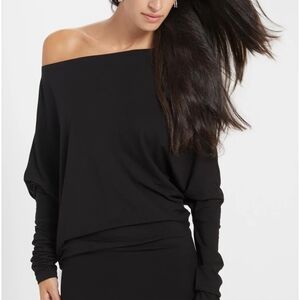 Marcella NYC Elegant Black Off-Shoulder Dress Sz Xs